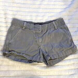 Women's J Crew Chino Shorts Gray 100% Cotton 3" Inseam Size‎ 0 Preppy Casual